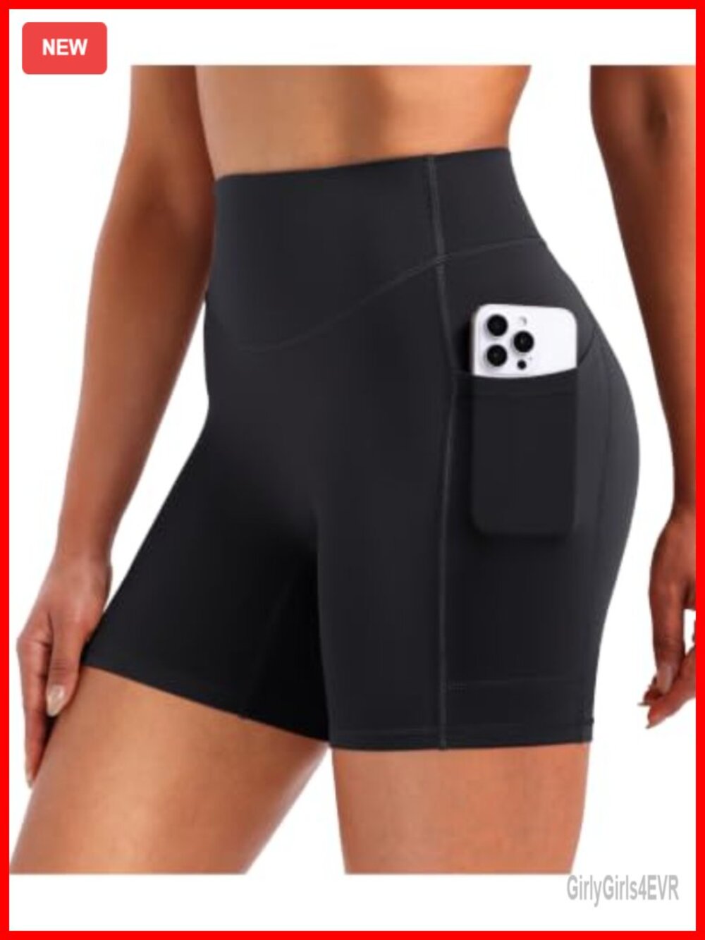 Women's High Waisted Biker Shorts with Pockets No Front Seam Gym Yoga